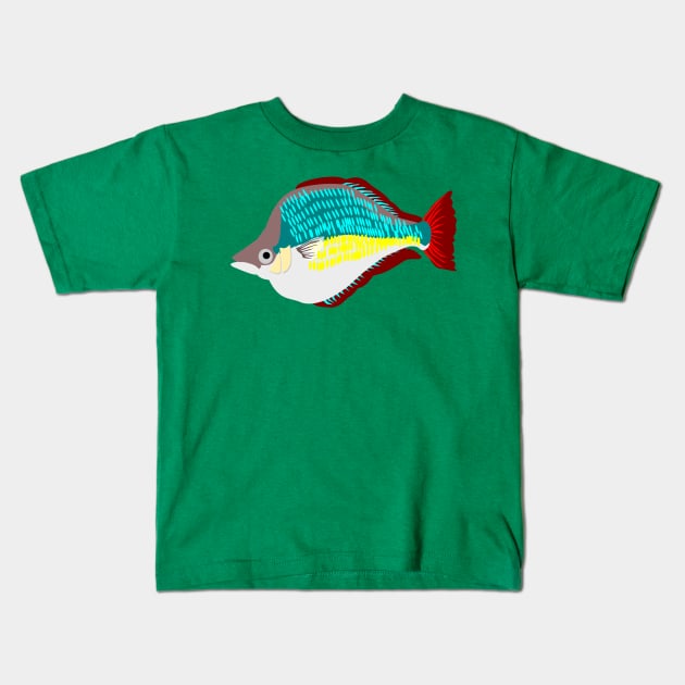 Red Rainbowfish Kids T-Shirt by stargatedalek